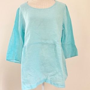 J. Jill, 93% linen, Light blue blouse, size L
